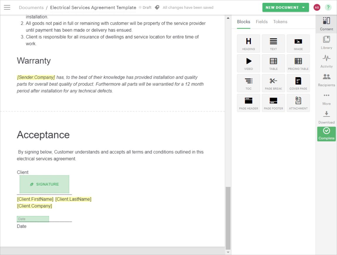 PandaDoc, an electronic signature creator