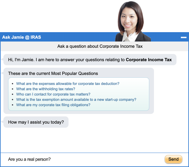 You can ask IRAS your questions