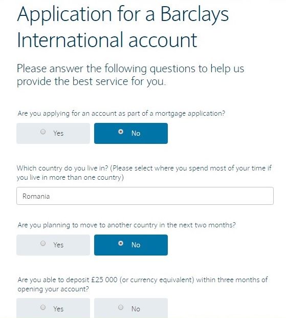 barclays application form