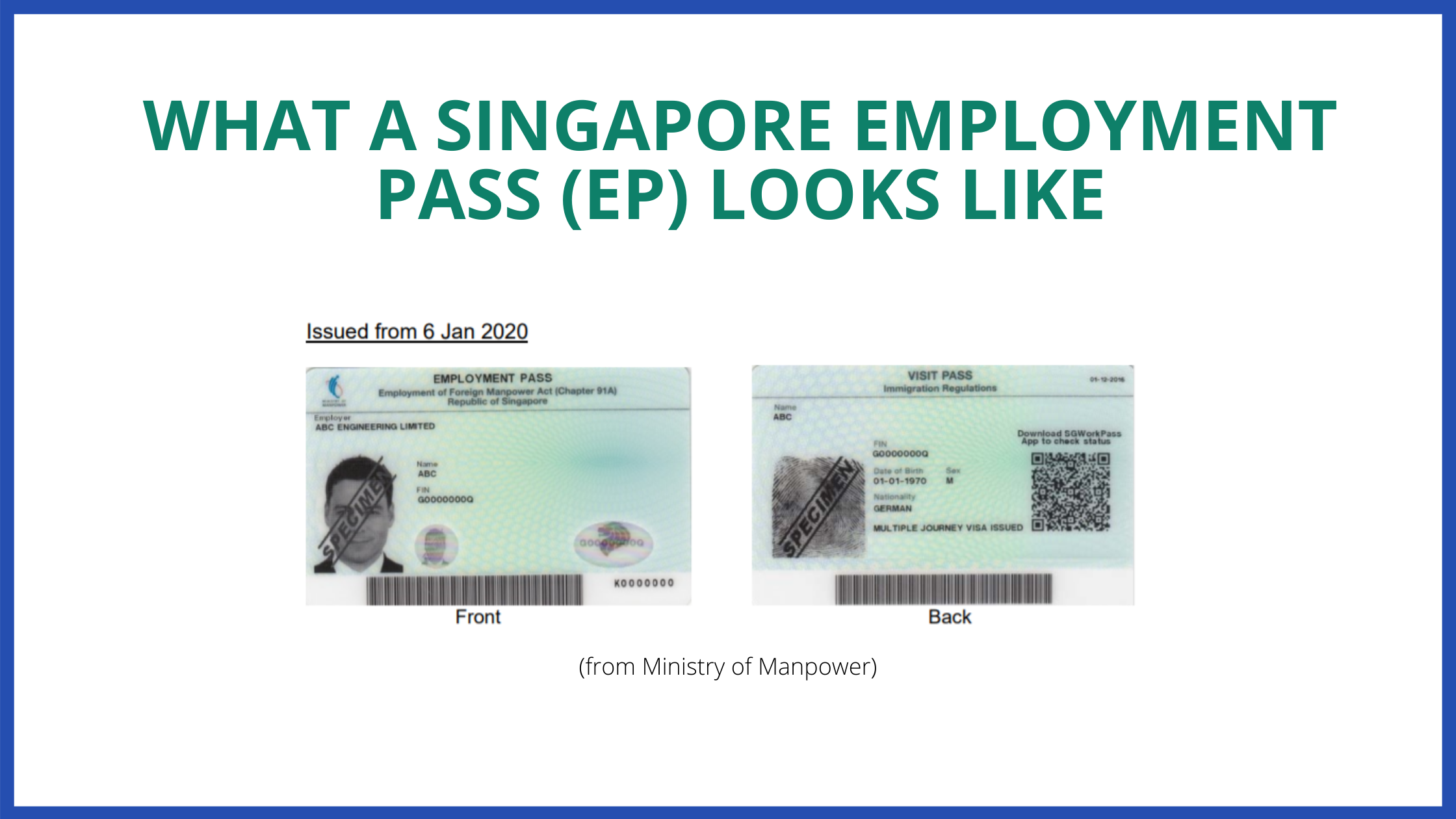 Example singapore employment pass EP 2021